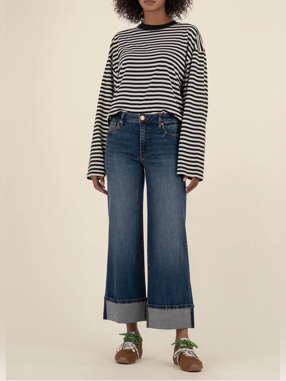 Kut from the Kloth "Meg" Ab Fab High Rise Cuffed/Rolled Hem Jeans SZ 10 - Picture 1 of 5